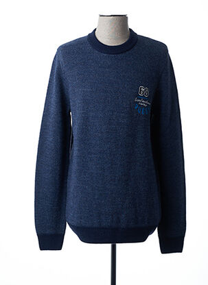 Pull col rond bleu CAMBE pour homme