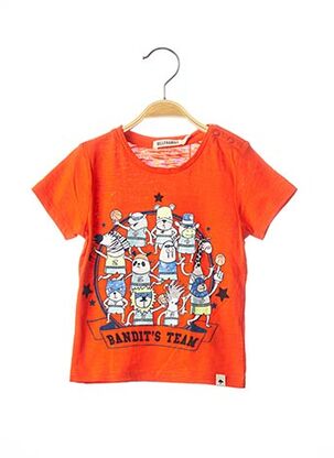 T-shirt manches courtes orange BILLYBANDIT pour garçon