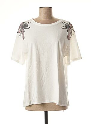 T-shirt manches courtes blanc CHERRY BLOOM pour femme