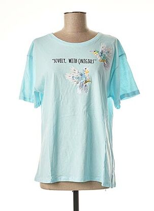 T-shirt manches courtes bleu CHERRY BLOOM pour femme
