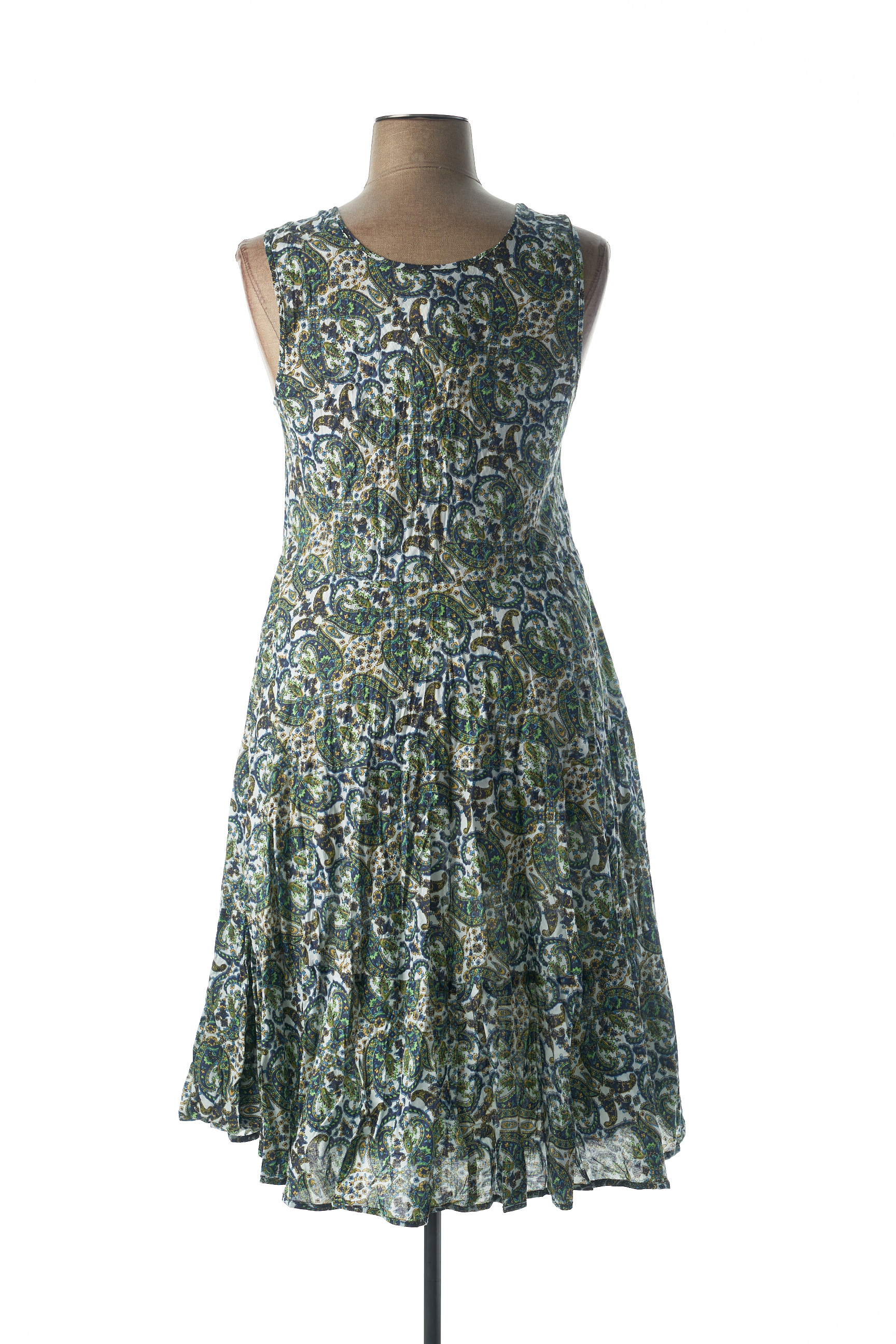 Dress Addict Robes Mi Longues Femme De Couleur Vert En Soldes Pas Cher