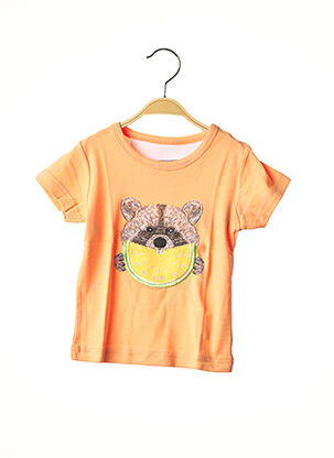 T-shirt manches courtes orange MILK ON THE ROCKS pour fille