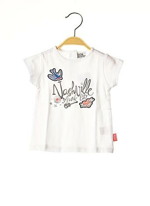 T-shirt manches courtes blanc NANO & NANETTE pour fille