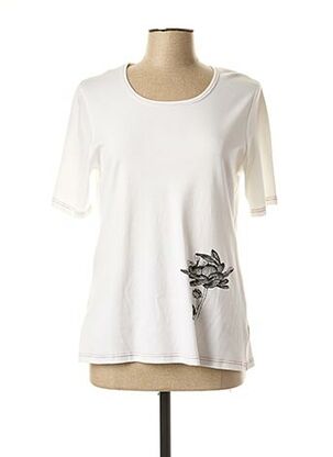 T-shirt manches courtes blanc BRIGITTE SAGET pour femme