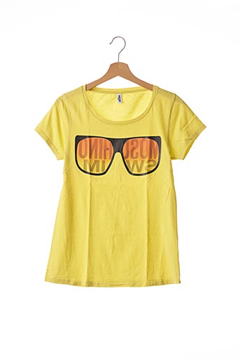 T-shirt manches courtes jaune MOSCHINO pour femme