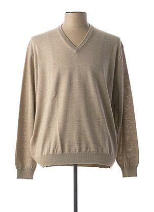 Pull col V beige CHAIRMAN pour homme