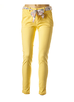 Pantalon casual jaune LE TEMPS DES CERISES pour femme