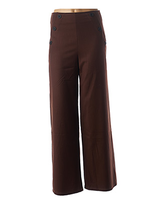 Pantalon casual marron BLANC BOHEME pour femme