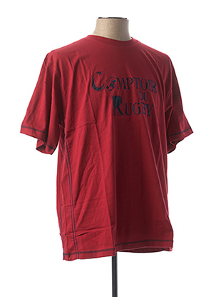 T-shirt manches courtes rouge COMPTOIR DU RUGBY pour homme