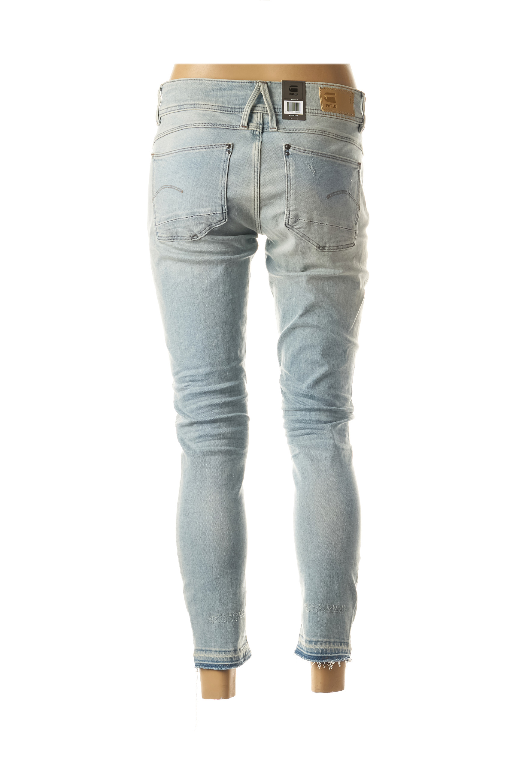 G Star Jeans Coupe Slim Femme De Couleur Bleu En Destockage 1675466