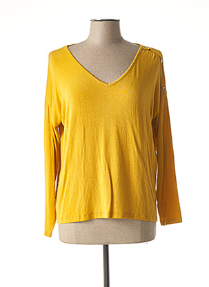 T-shirt manches longues jaune PAKO LITTO pour femme