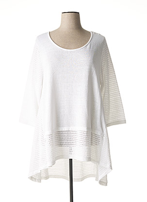 Pull col rond blanc G!OZE pour femme
