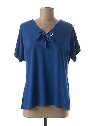 T-shirt manches courtes bleu A PARIS pour femme
