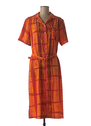 Robe mi-longue orange LISA CHESNAY pour femme