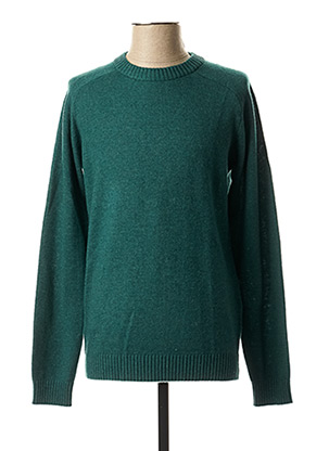 Pull col rond vert SELECTED pour homme