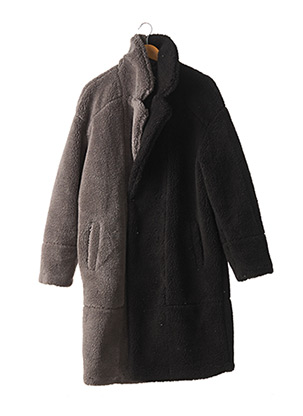 Manteau long gris BOOHOO pour homme