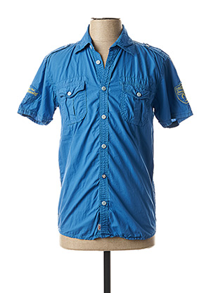 Chemise manches courtes bleu BEING HUMAN pour homme
