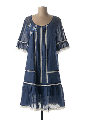Robe mi-longue bleu POUPEE CHIC pour femme