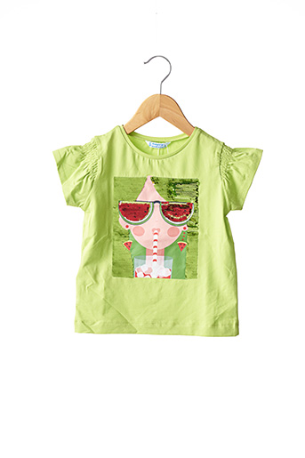 T-shirt manches courtes vert MAYORAL pour fille