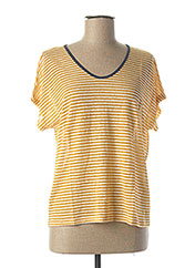 T-shirt manches courtes jaune BLANC BOHEME pour femme seconde vue