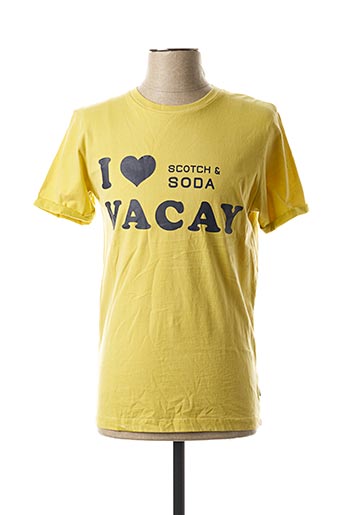 T-shirt manches courtes jaune SCOTCH & SODA pour homme