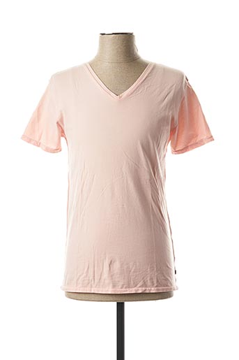 T-shirt manches courtes rose SCOTCH & SODA pour homme