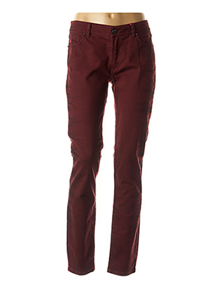 Jeans coupe slim rouge I.CODE (By IKKS) pour femme
