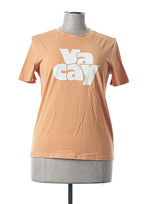 T-shirt orange PIECES pour femme