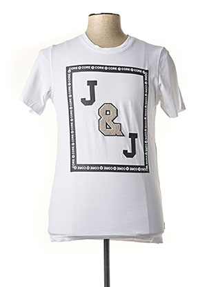 T-shirt manches courtes blanc JACK & JONES pour homme