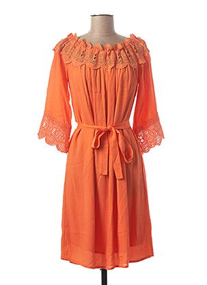 Robe mi-longue orange CREAM pour femme
