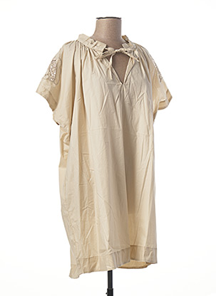 Robe courte beige TRICOT CHIC pour femme