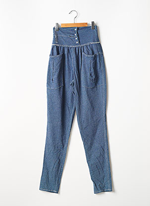 Pantalon droit bleu CATY LESCA pour femme
