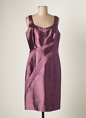 Robe mi-longue violet PAULE VASSEUR pour femme