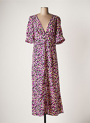 Robe longue violet JANE WOOD pour femme