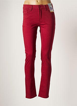 Pantalon droit rouge QUATRE VINGT JOURS pour femme