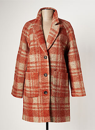 Manteau long orange INDI & COLD pour femme
