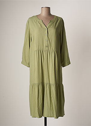 Robe mi-longue vert CISO pour femme