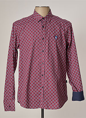 Chemise manches longues rouge CAMBE pour homme