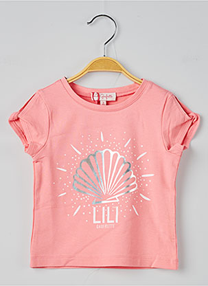 T-shirt rose LILI GAUFRETTE pour fille