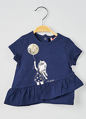 T-shirt bleu LILI GAUFRETTE pour fille