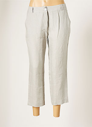 Pantalon 7/8 gris BLANC BOHEME pour femme