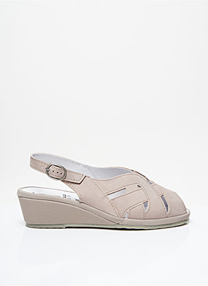 Sandales/Nu pieds beige LONGO pour femme