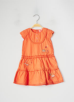 Robe mi-longue orange KITIWATT pour fille