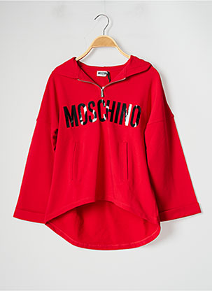 Sweat-shirt à capuche rouge MOSCHINO pour fille