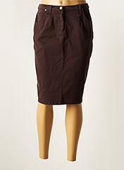 Pantalon Court Femme Meri Esca Lin Marron - Taille 46, Coupe Droite, été Décontracté
