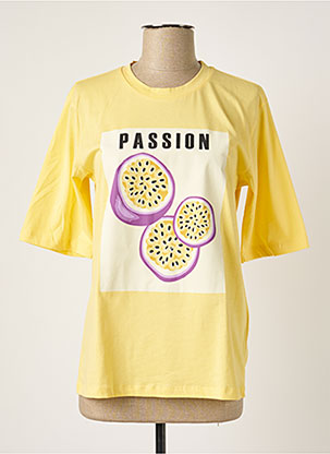 T-shirt jaune KAFFE pour femme