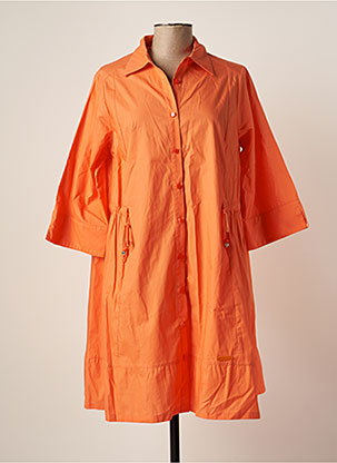 Robe mi-longue orange POUPEE CHIC pour femme