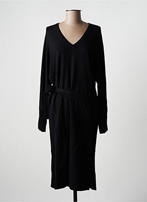 Robe mi-longue noir MAJESTIC FILATURES pour femme
