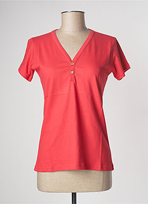 T-shirt rouge LAZY & COSY pour femme