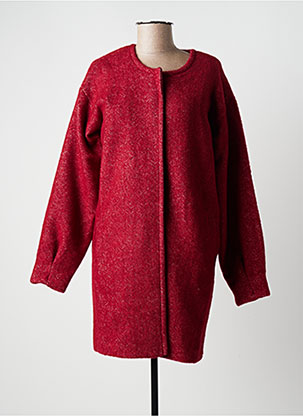 Manteau long rouge ICHI pour femme